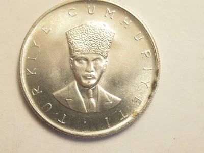 1970 Turkey Silver 25 Lira, UNC, slight toning, very slight rim dent - Image 1 of 2