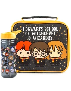 Harry Potter Black Lunch Bag and Bottle Set Unisex Kids - Picture 1 of 9