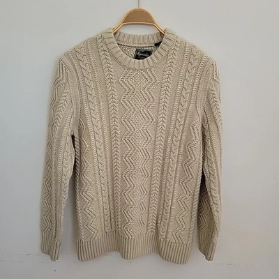 Superdry Suéter Grueso Tejido con Cable Mezcla de Lana Pequeño Cuello Redondo Pescador Exterior Foto 1 de 4