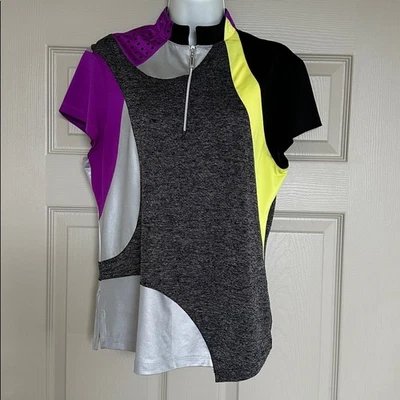 Jamie Sadock Women's Colorful Abstract Print Golf Polo Sleeveless Size M - Image 1 of 4