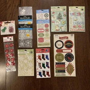 Surtido de pegatinas para álbumes de recortes/adornos de cartulina tema Navidad/Invierno - Imagen 1 de 7