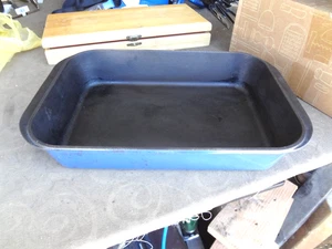 LE CREUSET Himmelblau Glatt Gusseisen #40 Lasagne Bräter Auflaufform Pfanne EUC - Bild 1 von 9