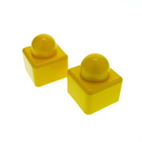 2x Lego Duplo Primo Construction Stone 1x1x1 Yellow Baby 1 Nob for Set 5434 9026
