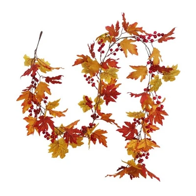 Artificial Maple Leaf Fruit Garland Vines Rattan Handmade Wedding Party Decor - image 1 of 4