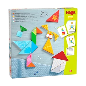 HABA Board Game Kids Funny Faces Tangram Wooden Tiles Box SW (New) - Picture 1 of 2