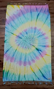 Sand Cloud Beach Towel Wanderlust Tie Dye Tassels 37" x 63" Turkish Cotton - Picture 1 of 10