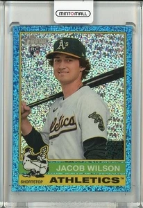 2025 Topps Heritage Jacob Wilson Chrome Light Blue Sparkle Refractors Athletics - Bild 1 von 2