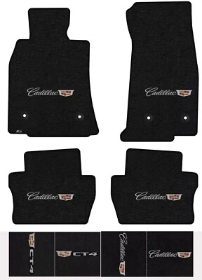 New! Black Floor Mats 2020 - 2025 Cadillac CT4  Embroidered Logo  Pick Logo - Image 1 of 4