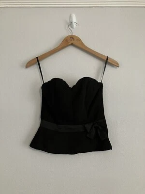 Espartilho feminino preto com nervuras H&M novo com etiquetas tamanho 8 - Imagem 1 de 4