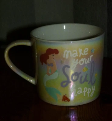 DISNEY THE LITTLE MERMAID Lustre Ceramic Mug “ Make Your Soul Happy" Gift Idea - Image 1 of 3