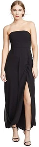 Halston 252305 Women's Strapless Draped Back Georgette Gown Size 0 - Picture 1 of 3