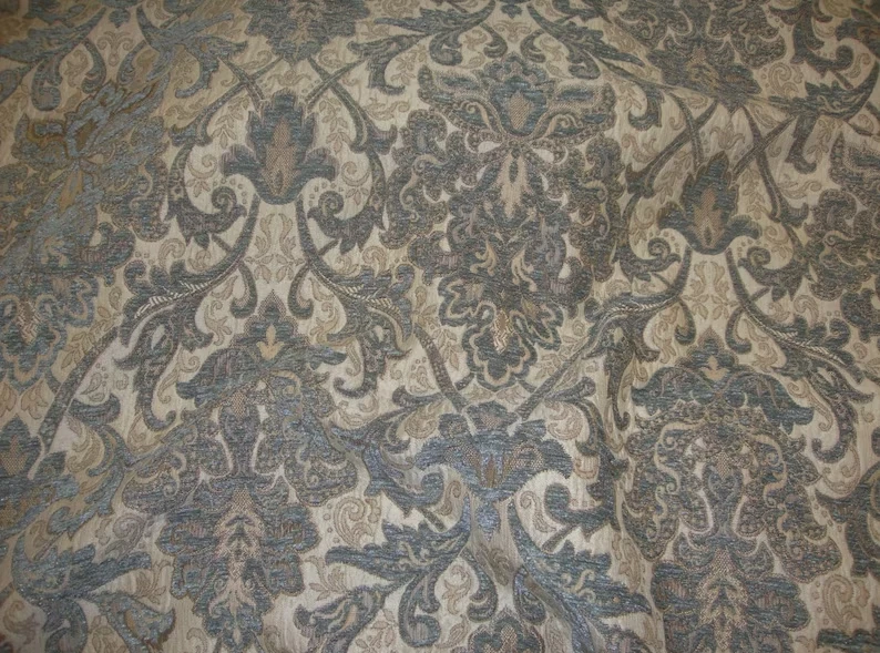 Royalty Saxxon Damask Chenille Damask 54" Wide upholstery furniture Fabric - Image 1 of 1