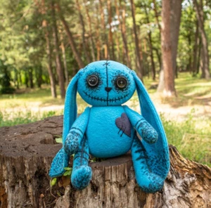 Raccapricciante coniglio peluche giocattolo coniglio giocattolo morbido coniglio animale di peluche bambola mostro voodoo - Foto 1 di 6