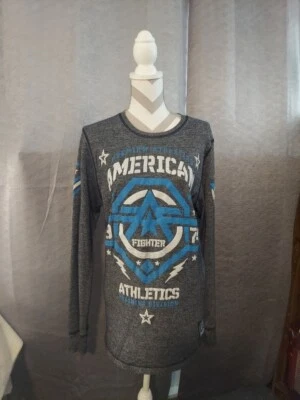 2 Camisa American Fighter Talla GRANDE Azul y Negro Tejido Waffle Térmica MMA Marcial Foto 1 de 4