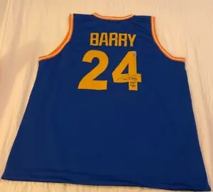 RICK BARRY SIGNED AUTOGRAPHED GOLDEN STATE WARRIORS JERSEY BECKETT-WITNESSED WOW - Picture 1 of 5