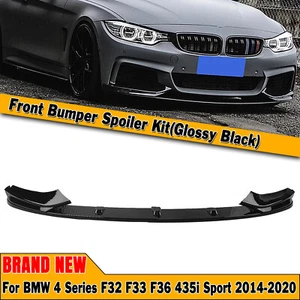 For 2014-2020 15 BMW F32 F33 F36 4 Series M Sport Front Lip Spoiler Glossy Black - Picture 1 of 12