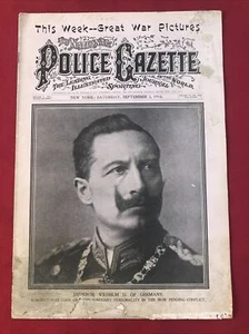 Police gazette September 5, 1914 Emperor Wilhelm II ￼￼ Battling Levinsky￼￼ Yacht - Picture 1 of 12
