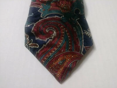 Corbata de cuello Hanover St para hombre cachemira floral multicolor 100 % seda hecha en EE. UU. Foto 1 de 4