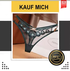 Rio String Tanga transparent Dessous Slip sexy Schmuck Schwarz Reizwäsche S M L - Bild 1 von 10