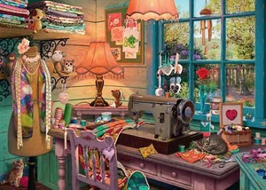 Ravensburger My Haven n. 4, Puzzle Il Capanno da Cucire (1000 Pezzi) - Foto 1 di 3
