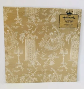 Vintage Punze Goldhochzeit Geschenkpapier Geschenkpapier Braut Bräutigam Glocken Neu - Bild 1 von 6
