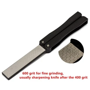 Pocket Folding Diamond Knife Sharpener Double-Sided 400 600 Grit Sharpening  - Picture 1 of 6