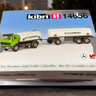 HO SCALE KIBRI SEMI FUEL TRUCK PULLING DOUBLES. - Image 1 of 2