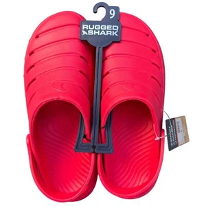 Rugged Shark EVA Clogs Men's Size 9 Red Sandals Comfort Waterproof Floatable NEW - Bild 1 von 10