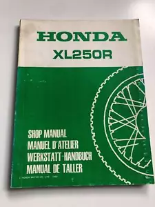 Manual De Taller / Suplemento Honda XL 250 R -(C) (1982) (MD03) - Imagen 1 de 2