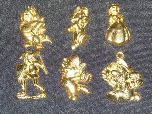 Full Set of Rare 1992 Gold Golden Super Mario Bros Zelda Link Charms Figures - Picture 1 of 2