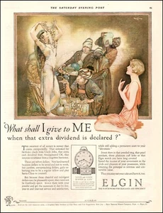 1926 Rare AD for ELGIN WATCHES , Beautiful art Arabian Nights by Tenggred 051123 - Picture 1 of 1