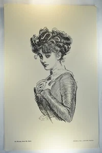 CHARLES DANA GIBSON GIRL COLLIER'S MAGAZINE LITHOGRAPH, 1909 - Picture 1 of 4