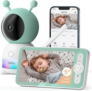 BOIFUN 2K Wifi Video Baby Monitor, App & 5'' Screen Control, PTZ, Auto Tracking - Picture 1 of 8