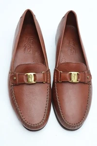 Salvadore Ferragamo Firenza Men's Dress Shoes Pebble Brown Size 11D NEW NOS - Picture 1 of 7