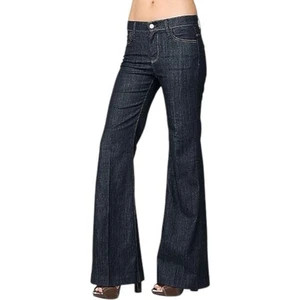 Pantaloni 7 for All Mankind zenzero 29x34 lavaggio scuro gamba svasata vita media jeans 29 - Foto 1 di 5