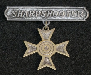 WWI US Army USMC Sharpshooter Marksmanship Award Badge Pin Back (Repaired) - Bild 1 von 4