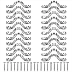 22 Pcs M5 Stainless Steel U Shape Hook Wall Mount Rope Fastening Tie Down Kit - Picture 1 of 6