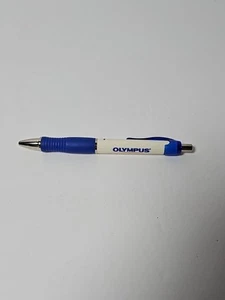 NOS Olympus Camera White Blue Click Pen Tested Papermate Breeze GP Advertising - Picture 1 of 5