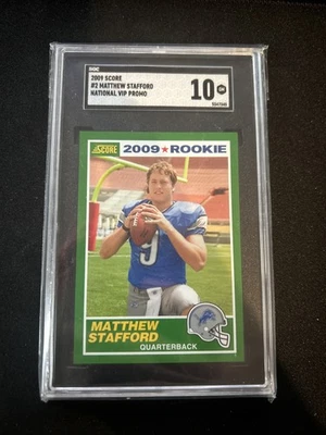 MATTHEW STAFFORD 2009 Score #2 RC 1989 Retro Detroit Lions VIP Promo SGC 10 - Image 1 of 2