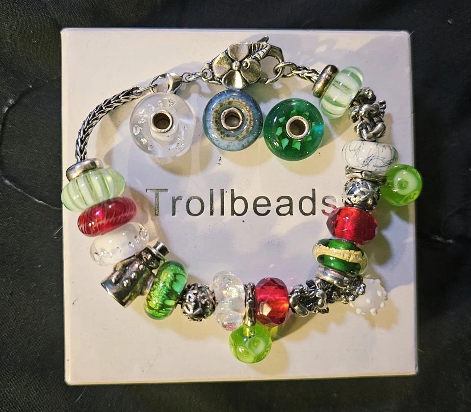 Pulsera de Navidad TrollBeads para mujer - plata de ley Foto 1 de 4