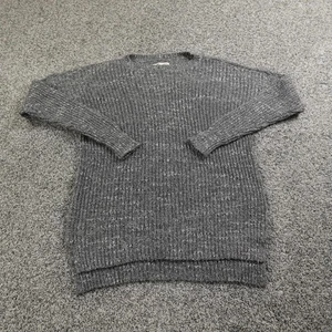 Hollister Sweater Womens S Gray Marled Ragg Chunky Ribbed Knit Pullover Crewneck - Picture 1 of 8
