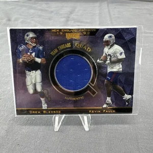 1999 Playoff Absolute SSD Team Threads Quads Drew Bledsoe Kevin Faulk Rookie RC - Picture 1 of 21