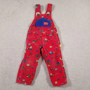 Mono de colección OshKosh B'gosh niños 2T rojo pana construcción estampado EE. UU. - Imagen 1 de 13