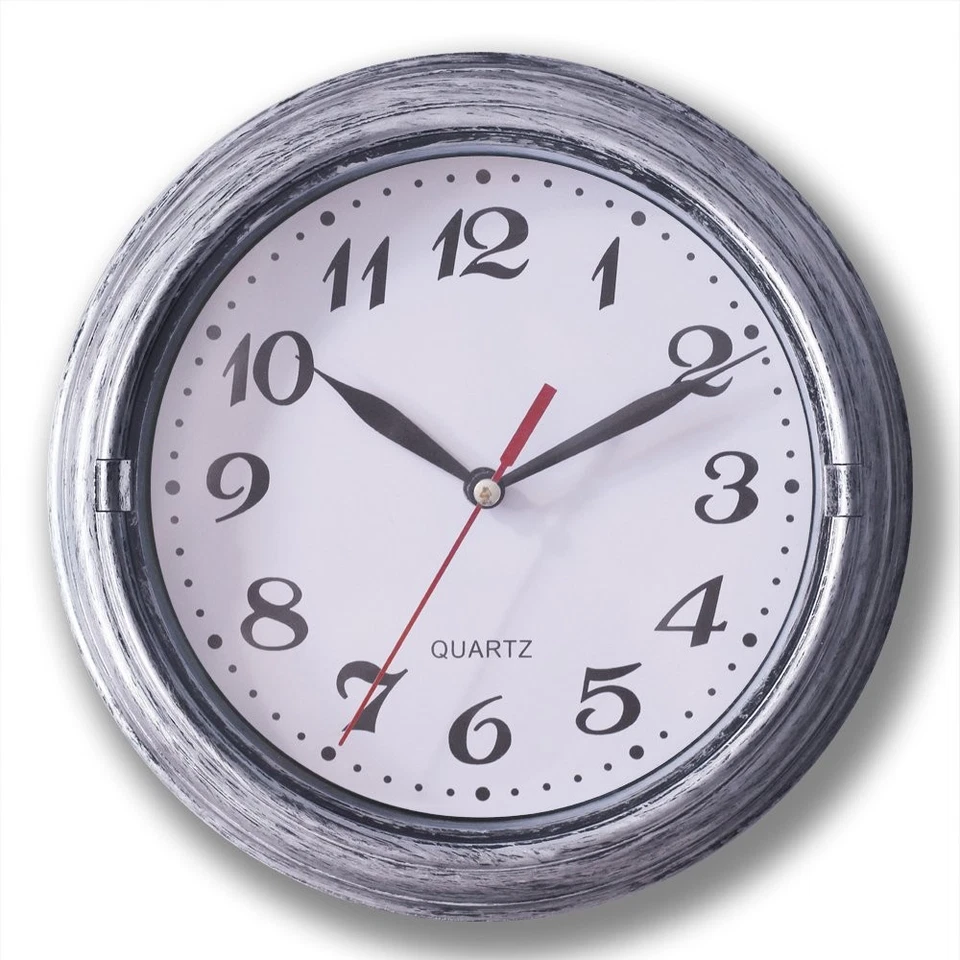 Decorative Silent Wall Clock Non-ticking 8 Inches Quartz Battery Operated Decor