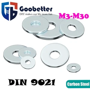 M3 M4 M5 M6 - M30 PENNY REPAIR MUDGUARD WASHERS BRIGHT ZINC PLATED BZP DIN 9021 - Picture 1 of 22