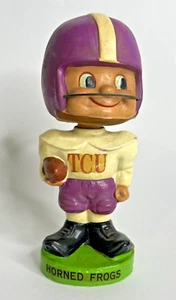TCU Horned Frösche Football Nodder Bobblehead Texas Christian Toes Up Green Base - Bild 1 von 13