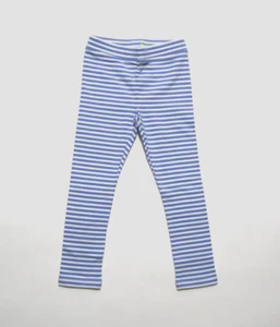 J.CREW CREWCUTS GIRLS BLUE WHITE STRIPED ELASTIC WAIST STRETCH LEGGINGS Sz 3 - Picture 1 of 2