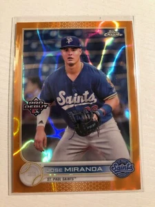 2022 Topps Pro Debut Chrome Orange Lava Refractor /25 Jose Miranda PD-45 - Picture 1 of 2