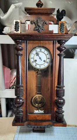 Antique German Wall Clock - JUNGHANS 1900 - 1910 Beautiful Piece Cover