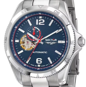 Montre Hommes Secteur Automatique Cadran Bleu Squelettique Cristal Saphir 100m - Picture 1 of 7